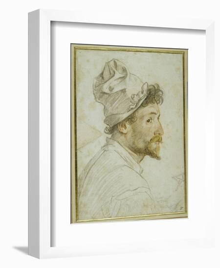 Head and Shoulders of a Bearded Man Wearing a Cap-Federico Zuccaro-Framed Giclee Print