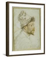 Head and Shoulders of a Bearded Man Wearing a Cap-Federico Zuccaro-Framed Giclee Print