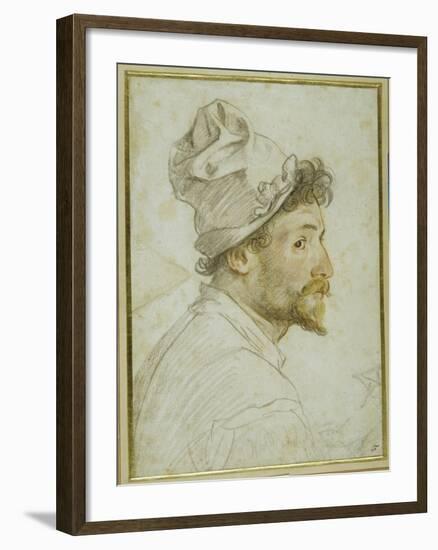 Head and Shoulders of a Bearded Man Wearing a Cap-Federico Zuccaro-Framed Giclee Print