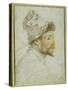 Head and Shoulders of a Bearded Man Wearing a Cap-Federico Zuccaro-Stretched Canvas