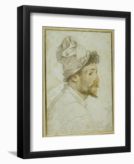 Head and Shoulders of a Bearded Man Wearing a Cap-Federico Zuccaro-Framed Premium Giclee Print