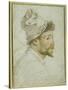 Head and Shoulders of a Bearded Man Wearing a Cap-Federico Zuccaro-Stretched Canvas