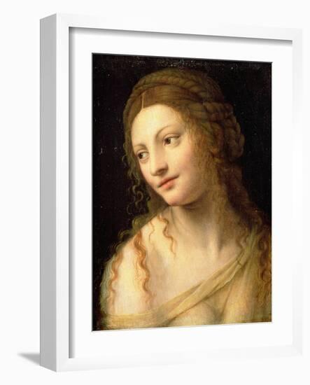 Head and Shoulders of a Young Woman-Bernardino Luini-Framed Giclee Print