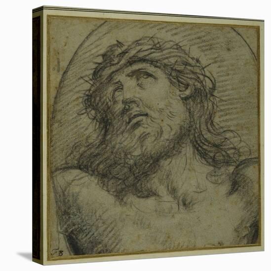 Head and Shoulders of the Living Christ Crucified-Guido Reni-Stretched Canvas