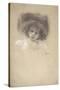 Head and Shoulders Portrait of a Child-Gustav Klimt-Stretched Canvas