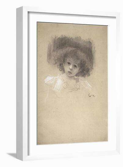 Head and Shoulders Portrait of a Child-Gustav Klimt-Framed Giclee Print