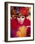 Head and Shoulders Portrait of a Person Dressed in Carnival Mask and Costume, Veneto, Italy-Lee Frost-Framed Photographic Print