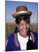 Head and Shoulders Portrait of a Smiling Uros Indian Woman, Lake Titicaca, Peru-Gavin Hellier-Mounted Photographic Print