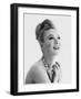 Head and Shoulders Portrait of a Woman Wearing a Large Beaded Necklace-null-Framed Photographic Print