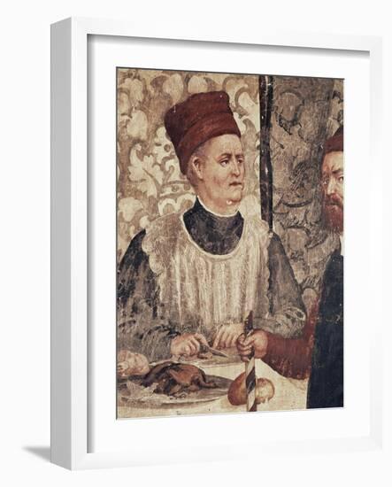Head Chef of Malpaga Castle or Food Taster, Detail from Fresco Attributed to Marcello Fogolino-null-Framed Giclee Print