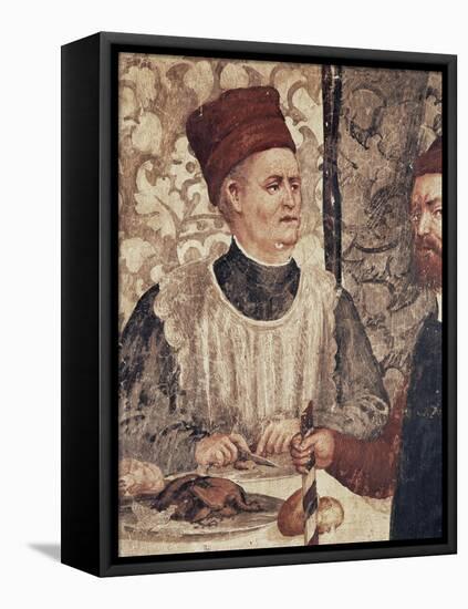 Head Chef of Malpaga Castle or Food Taster, Detail from Fresco Attributed to Marcello Fogolino-null-Framed Stretched Canvas