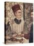 Head Chef of Malpaga Castle or Food Taster, Detail from Fresco Attributed to Marcello Fogolino-null-Stretched Canvas