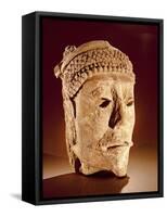Head Cut from a Wall at Comalcalco, Tabasco, Classic Maya (Stucco)-Mayan-Framed Stretched Canvas