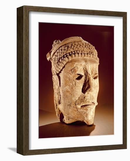 Head Cut from a Wall at Comalcalco, Tabasco, Classic Maya (Stucco)-Mayan-Framed Giclee Print