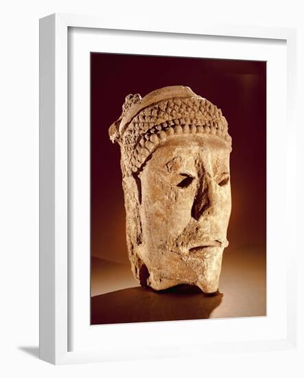 Head Cut from a Wall at Comalcalco, Tabasco, Classic Maya (Stucco)-Mayan-Framed Giclee Print