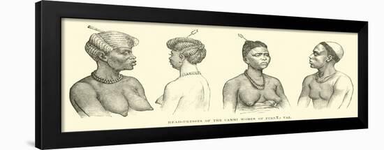 Head-Dresses of the Cammi Women of Fernao Vaz-null-Framed Giclee Print