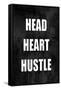 Head Heart Hustle on Black-Jamie MacDowell-Framed Stretched Canvas