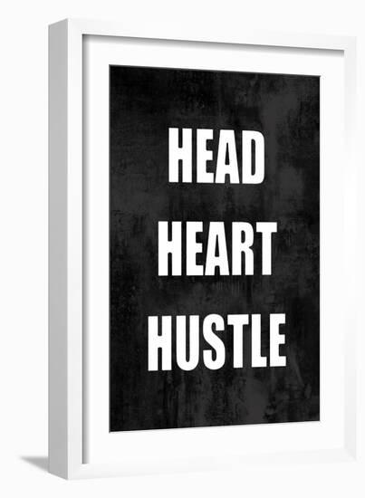 Head Heart Hustle on Black-Jamie MacDowell-Framed Art Print