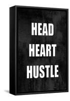 Head Heart Hustle on Black-Jamie MacDowell-Framed Stretched Canvas