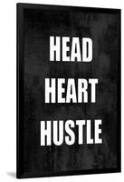 Head Heart Hustle on Black-Jamie MacDowell-Framed Art Print