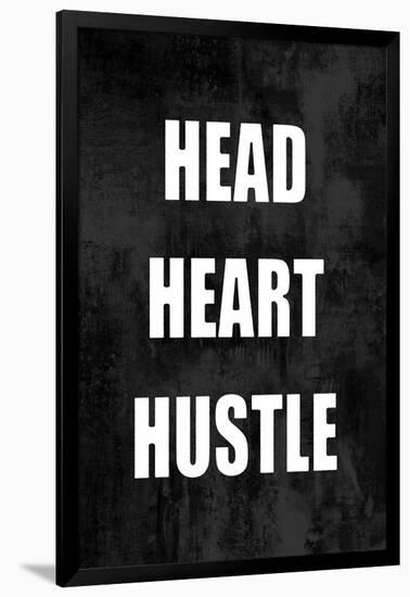 Head Heart Hustle on Black-Jamie MacDowell-Framed Art Print