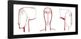 Head in Red-Amedeo Modigliani-Framed Serigraph