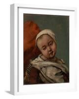 Head of a Baby, 1865 (Oil on Canvas)-Gustave Courbet-Framed Giclee Print