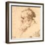 Head of a Bearded Man in Profile to the Left-Rembrandt van Rijn-Framed Giclee Print