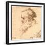 Head of a Bearded Man in Profile to the Left-Rembrandt van Rijn-Framed Giclee Print