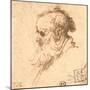 Head of a Bearded Man in Profile to the Left-Rembrandt van Rijn-Mounted Giclee Print