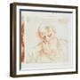 Head of a Bearded Man Looking Down-Giuseppe Cesari-Framed Giclee Print