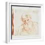 Head of a Bearded Man Looking Down-Giuseppe Cesari-Framed Giclee Print