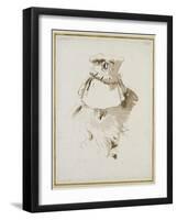 Head of a Bearded Man (Pen and Brown Ink with Brown Wash over Black Chalk on White Paper)-Giovanni Battista Tiepolo-Framed Giclee Print