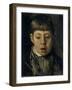 Head of a Boy from the Front, the Gaze Directed Downward-Willem de Zwart-Framed Art Print