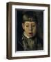 Head of a Boy from the Front, the Gaze Directed Downward-Willem de Zwart-Framed Art Print