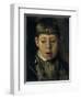 Head of a Boy from the Front, the Gaze Directed Downward-Willem de Zwart-Framed Art Print