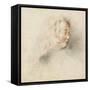 Head of a Boy in Profile (Black & Red Chalk on Stained Off-White Paper)-Jean Antoine Watteau-Framed Stretched Canvas