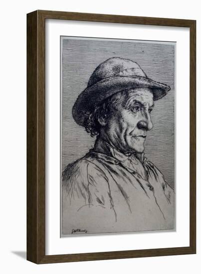 Head of a Breton Peasant-George Woolliscroft Rhead-Framed Giclee Print