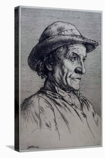 Head of a Breton Peasant-George Woolliscroft Rhead-Stretched Canvas