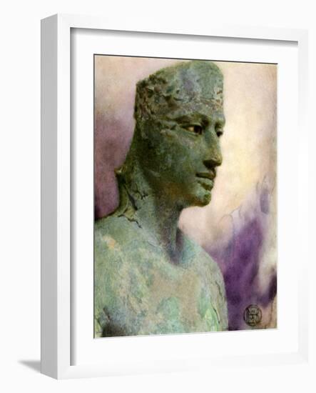Head of a Bronze Statue of Pepy I, Ancient Egyptian Pharaoh, 24th-23rd Century BC-Winifred Mabel Brunton-Framed Giclee Print