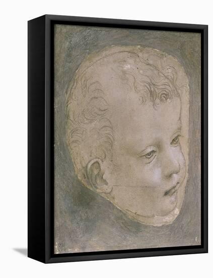 Head of a Child-Leonardo da Vinci-Framed Stretched Canvas