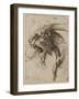 Head of a Chimera Par Franco (Called Semolei) (Pen, Brown Indian Ink on Paper)-Giovanni Battista Franco-Framed Giclee Print