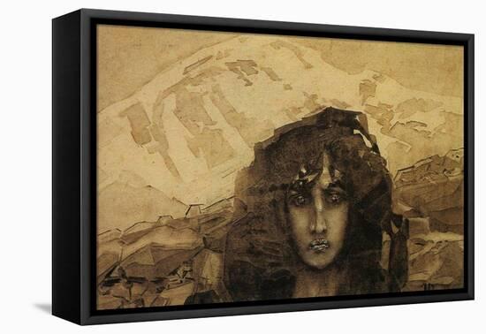 Head of a Demon, 1890-Mikhail Aleksandrovich Vrubel-Framed Stretched Canvas