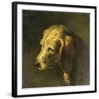 Head of a Dog, by Nicolas Toussaint Charlet, C. 1820-45-Nicolas Toussaint Charlet-Framed Art Print