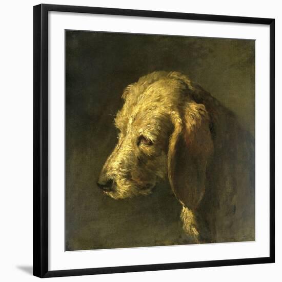 Head of a Dog, by Nicolas Toussaint Charlet, C. 1820-45-Nicolas Toussaint Charlet-Framed Art Print