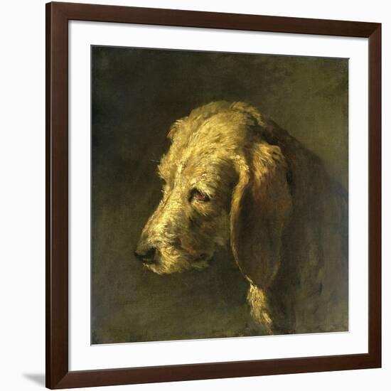 Head of a Dog, by Nicolas Toussaint Charlet, C. 1820-45-Nicolas Toussaint Charlet-Framed Art Print