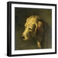 Head of a Dog, by Nicolas Toussaint Charlet, C. 1820-45-Nicolas Toussaint Charlet-Framed Art Print