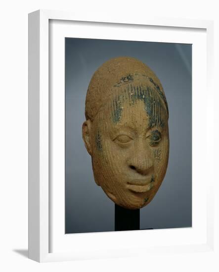 Head of a Figurine, from Ifa, Nigeria, 12th-14th Century-null-Framed Giclee Print