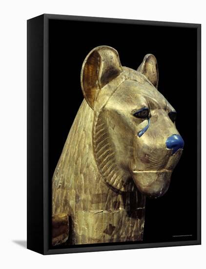 Head of a Funerary Couch in the Form of a Cheetah or Lion, Thebes, Egypt-Robert Harding-Framed Stretched Canvas