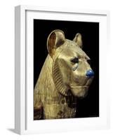 Head of a Funerary Couch in the Form of a Cheetah or Lion, Thebes, Egypt-Robert Harding-Framed Photographic Print